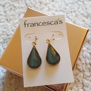Brand new franchescas olive green drop earrings